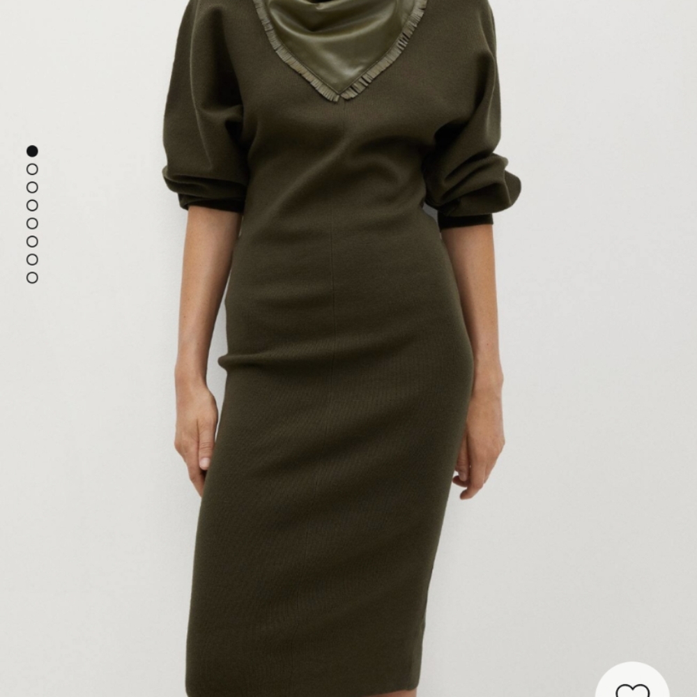 Mango knit dress, Khaki, L (8), New with tags